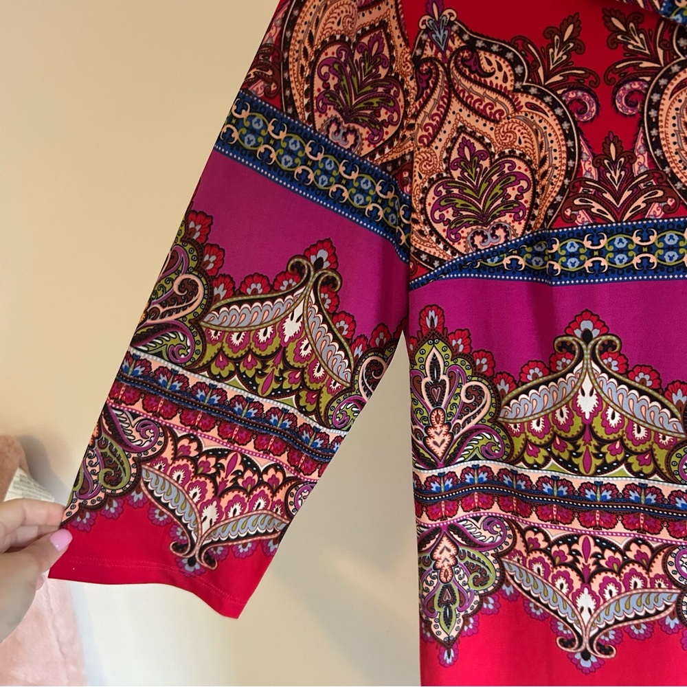 Laundry by Shelli Segal multicolored paisley tunic dress; size: 10 - Picture 5 of 6